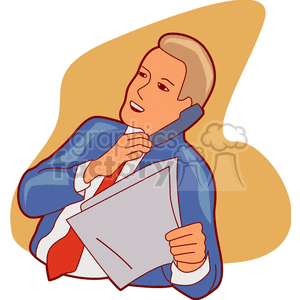 Busy Businessman on Phone with Documents