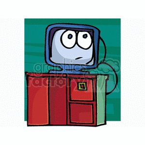 Cartoon Computer with Facial Expression