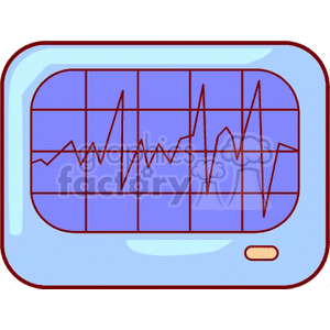 A clipart image of a heart rate monitor displaying an irregular heartbeat.