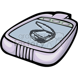 Clipart image of a pager displaying a pixelated envelope symbol, representing a message notification.