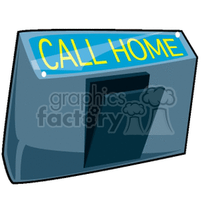 Payphone with 'CALL HOME' Sign