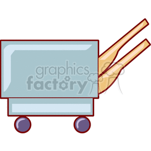 Clipart image of a simplified office printer, with 2 paper trays and on wheels