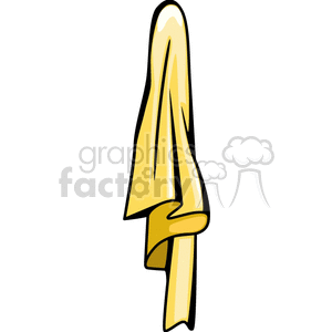 Clipart image of a yellow towel hanging down.