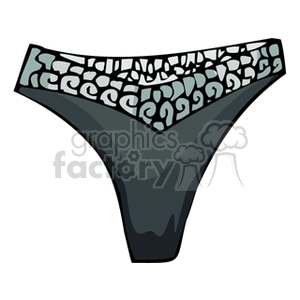 Black Underwear with Patterned Waistband