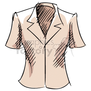 Beige Blazer - Short Sleeves Sketch