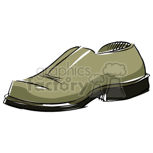 A clipart image of a brown dress shoe with a simple, classic design.