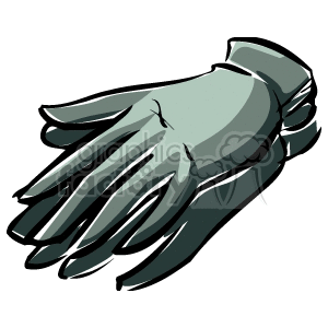 A clipart image of a pair of light green gloves.