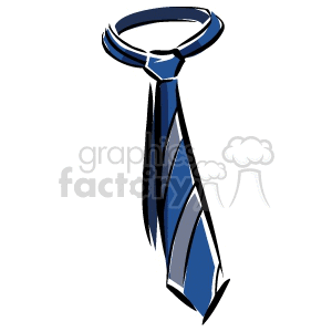 A clipart image of a blue necktie with stripes.