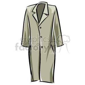 Clipart image of a beige trench coat with long sleeves and buttons.