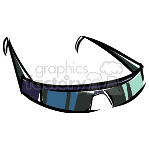 A clipart image of modern sunglasses with a sleek design and tinted lenses.