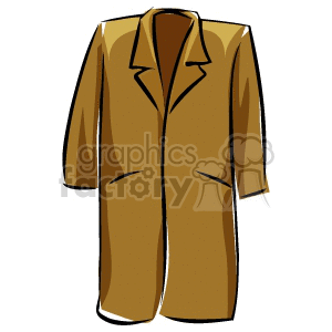 A clipart image of a brown coat, illustrated with simple lines and minimal detail.