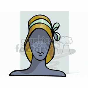 Clipart image of a bust with a summer hat