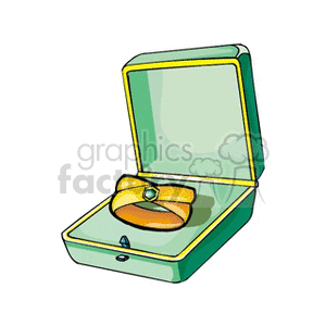 Yellow Ring with Gemstone in Jewelry Box