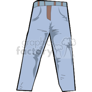 The clipart image shows a pair of blue jeans or denim pants. 