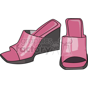 Pink Wedge Heel Clogs