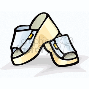 Clipart image of a pair of sandals with platform soles.