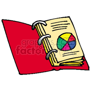 Cartoon binder with rainbow wheel 