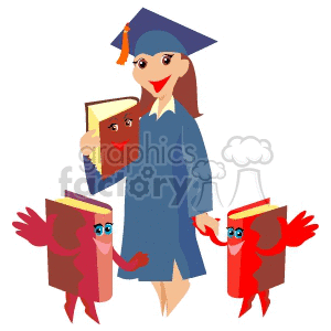 Graduation Celebration with Student and Books