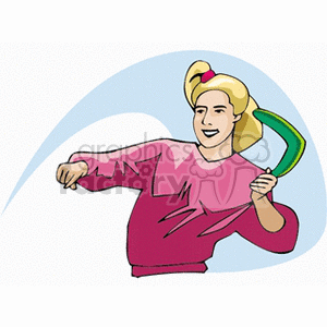 Clipart of a person throwing a boomerang with a dynamic pose, symbolizing Australian culture and entertainment.