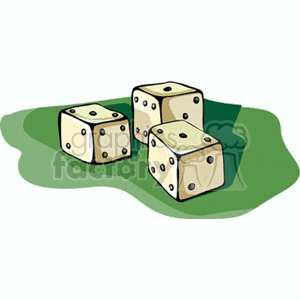 Dice on Green Surface