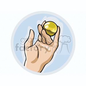 Hand Holding Gold Massage Ball