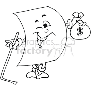 Cartoon Gambling Chip with Money Bag