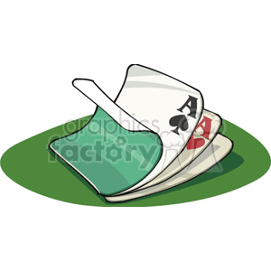 Clipart image of playing cards with an ace of spades and ace of hearts, symbolizing gambling in a casino setting.