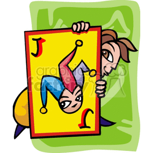 Playful Jester Card Illustration for Casino Themes