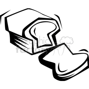 Black and white clipart of a loaf of sliced bread.