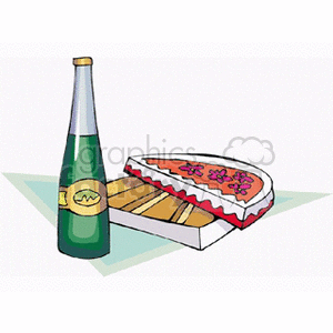 Beverage Bottle and Decorative Cake