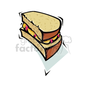 A colorful clipart image of a sandwich, showing two slices of bread with fillings.