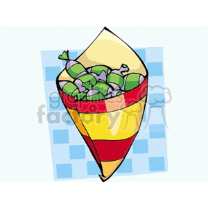 Colorful Candies in a Striped Cone