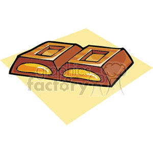 Clip art image of a chocolate candy bar with caramel filling.