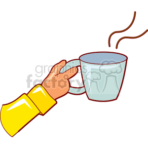 Hand Holding Steaming Cup