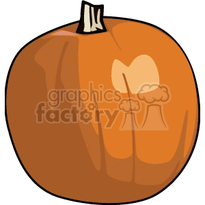 Clipart image of a simple, cartoon pumpkin with an orange body and dark outline.