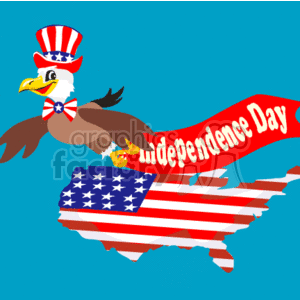 Patriotic Eagle with American Flag Celebrating Independence Day