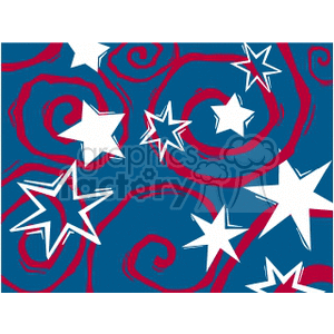 Patriotic Stars and Swirls for Independence Day