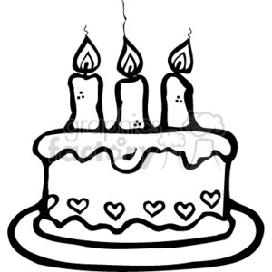 Download black outline of a birthday cake clipart. Royalty-free GIF ...