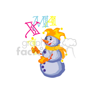 Festive Snowman with Holiday Bulbs and Bell