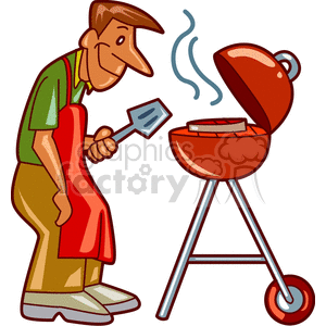 man grilling on Labor day