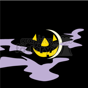   The clipart image shows a stylized Halloween scene featuring a jack-o