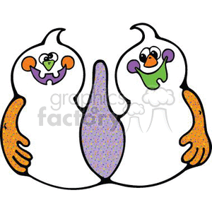 Friendly Cartoon Ghosts for Halloween Decoration