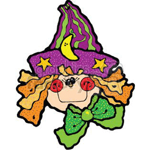 Cute little girl wearing a purple witches hat