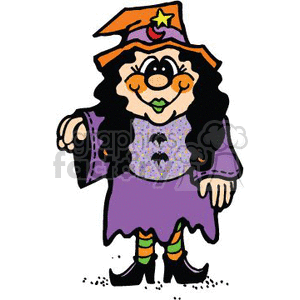 Witch wearing a purple costume