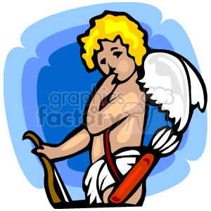   The clipart image features a depiction of cupid, which is commonly associated with romantic love and Valentine