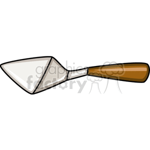 A clipart image of a cake server with a wooden handle.