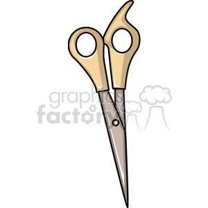 Clipart image of beige-handled scissors commonly used in household activities.