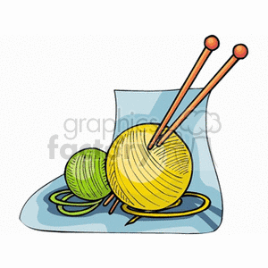 Knitting Supplies with Yarn and Needles