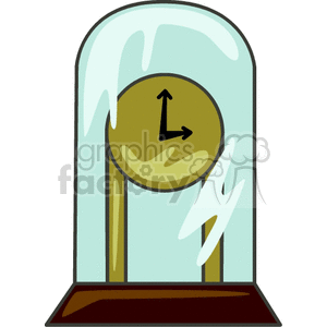 Clipart of a vintage clock with a glass dome cover.