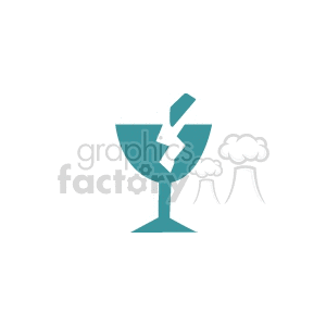 Clipart image of a broken wine or champagne glass symbolizing fragility.